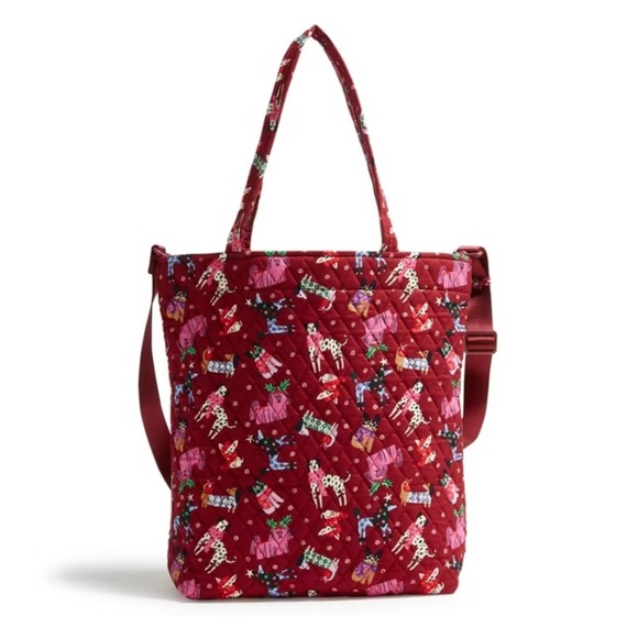 NWT, Vera Bradley, Large North South Tote, Holiday Hounds, Cotton - Picture 1 of 4